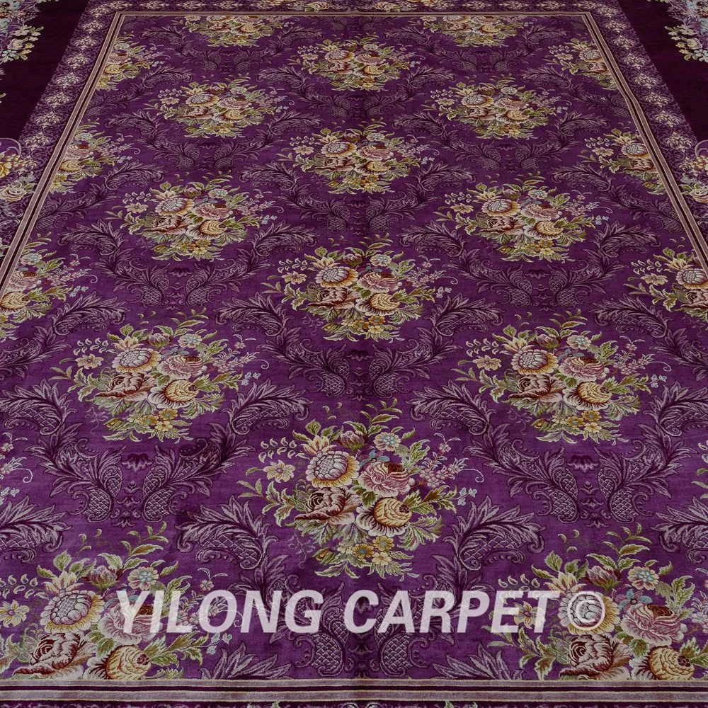 Goede Yilong 8.2 'x11. 'Vantage Klassieke Kleed Grote Antieke Paarse Bloemen Woonkamer Decoratieve Tapijt (ZQG276A)