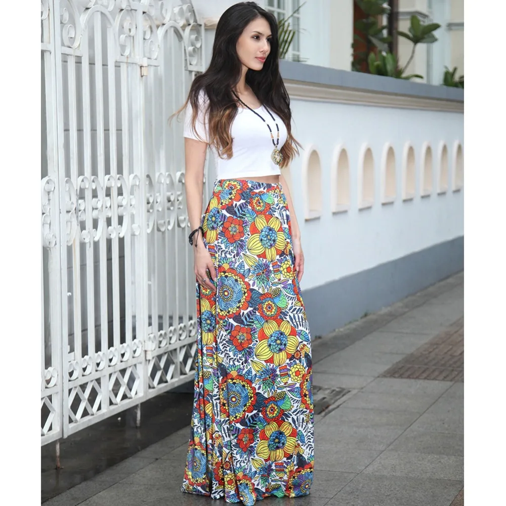 Юбки Длинные 2017 Шелк Дамы Новый Летний Повседневная Горячая европа И Америка