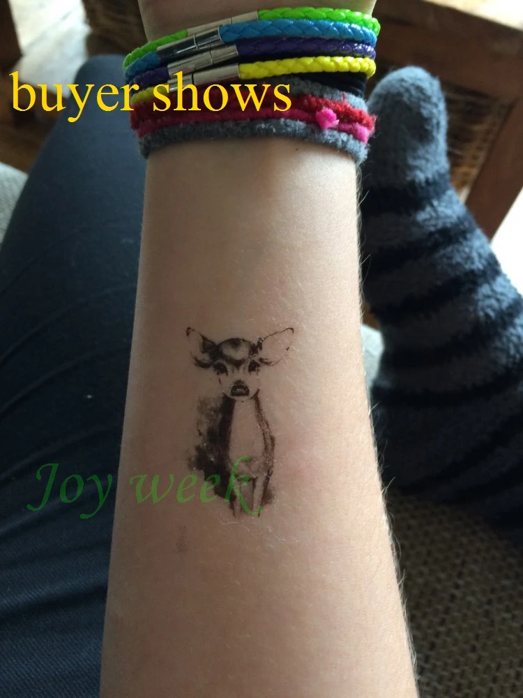 Водостойкая Временная наклейка для татуировок на теле Бакс Рождество олень