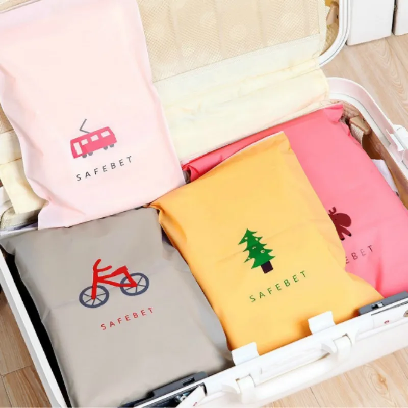 6pcs Random 6 шт., дорожная одежда, органайзер для багажа, сумка для детской обувной игрушечный, нижнее белье, косметика, милый мультяшный рисунок, напечатанный, водонепроницаемая сумка для хранения - Цвет: 6pcs Random
