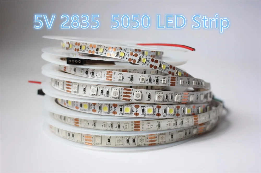 Светодиодная лента не являющаяся водонепроницаемой 5 В SMD 5050 2835 RGB светильник 300