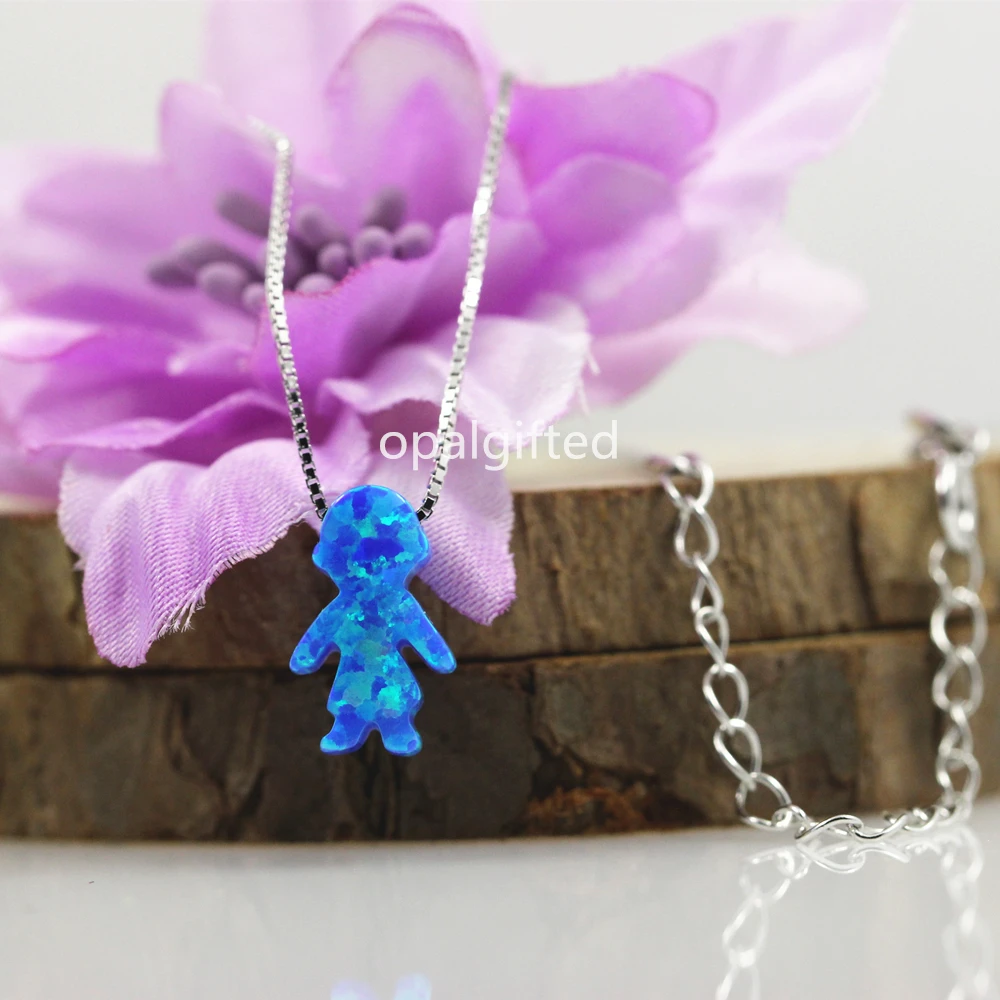 Ожерелье из серебра 925 пробы с темно-синим опалом 1 шт.