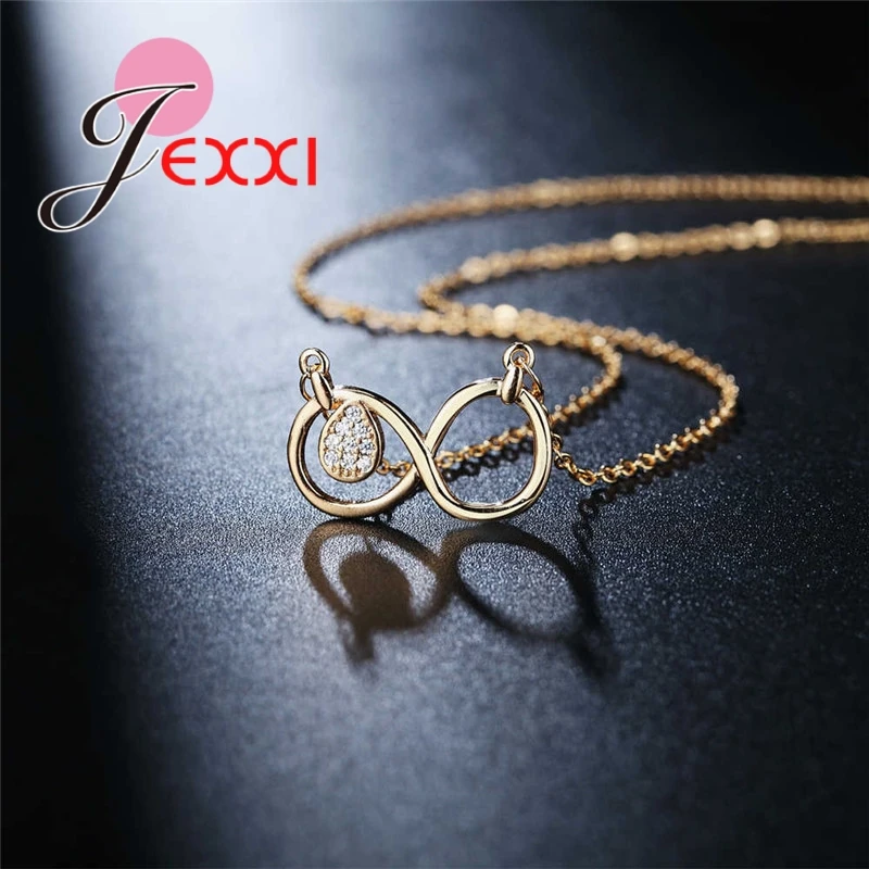 Цепочка с подвеской в виде символа бесконечности 24 карата|Ожерелья| |