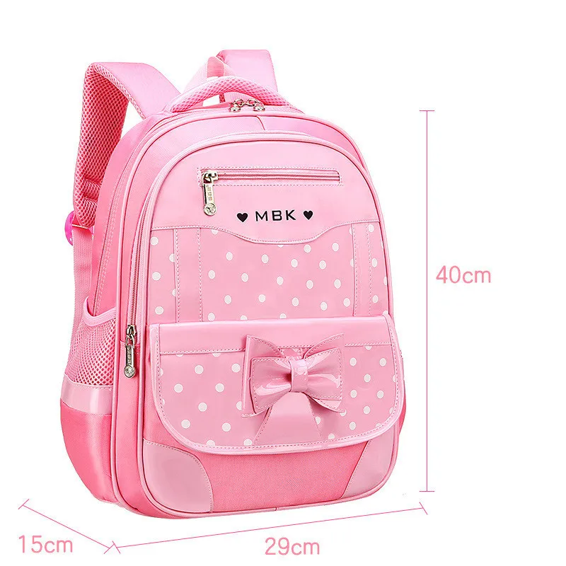 Small pink 2 шт./компл. детские школьные сумки для девочек Школьный рюкзак для детей «Горошек», женские школьные сумки, школьные рюкзаки, Детские Водонепроницаемый Начальная Школа Рюкзак - Цвет: Small pink