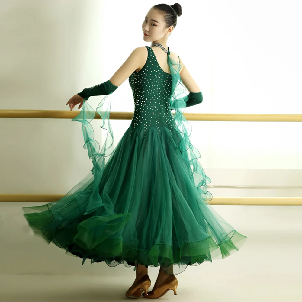 2018 женское платье для бальных танцев стразы и Тюлевое с цветочным ожерельем