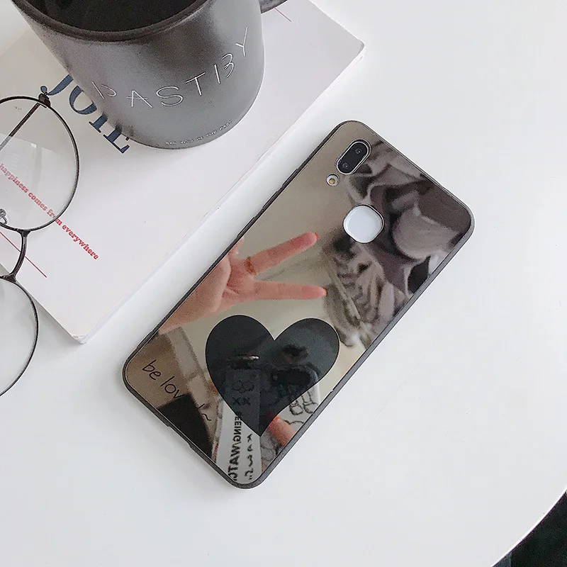 Роскошный зеркальный чехол с сердцем для Huawei P20 Lite P30 Pro Жесткий Чехол Nova 3 3i 3E 4