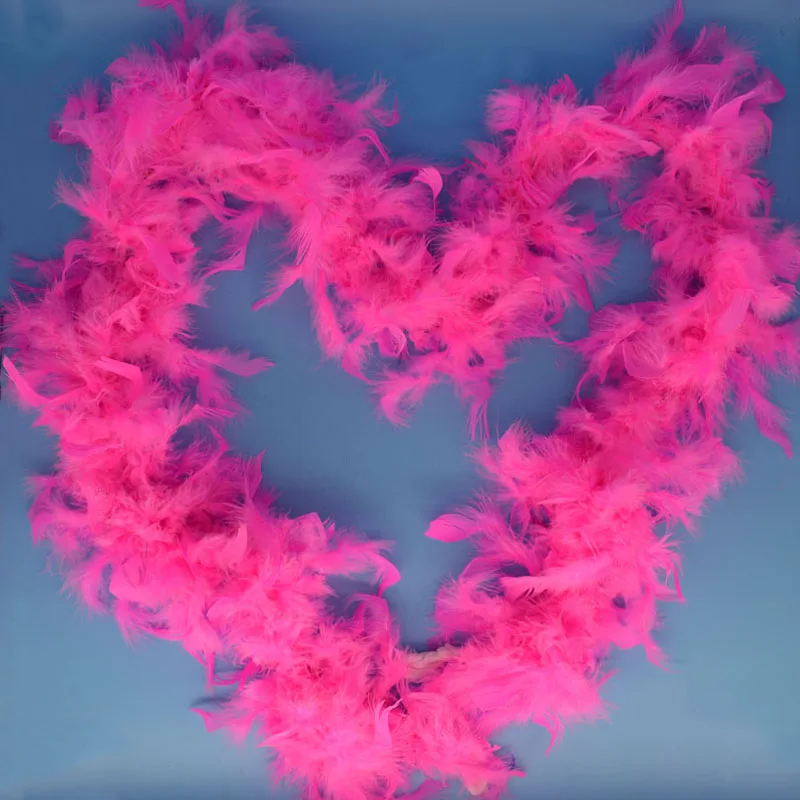 hot pink Красочные 2 М длинные пушистые боа из перьев перья мешалки костюмы аксессуары свадьба на праздник, украшение для платья Рождество Хэллоуин - Цвет: hot pink