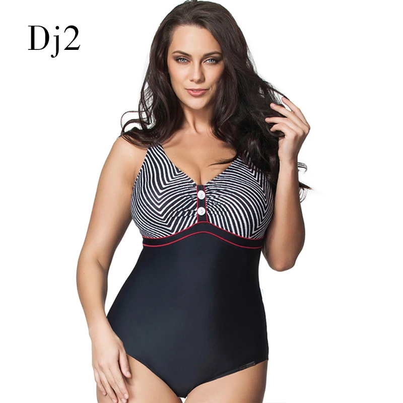 Хит продаж купальный костюм большого размера для женщин купальник в полоску с
