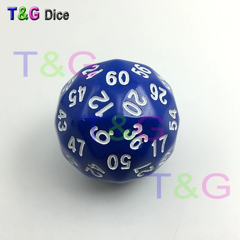 T & G игральные кости высокого качества синий 60 сторонний D60 Rpg D d DND rpg dados|dice kit|dice