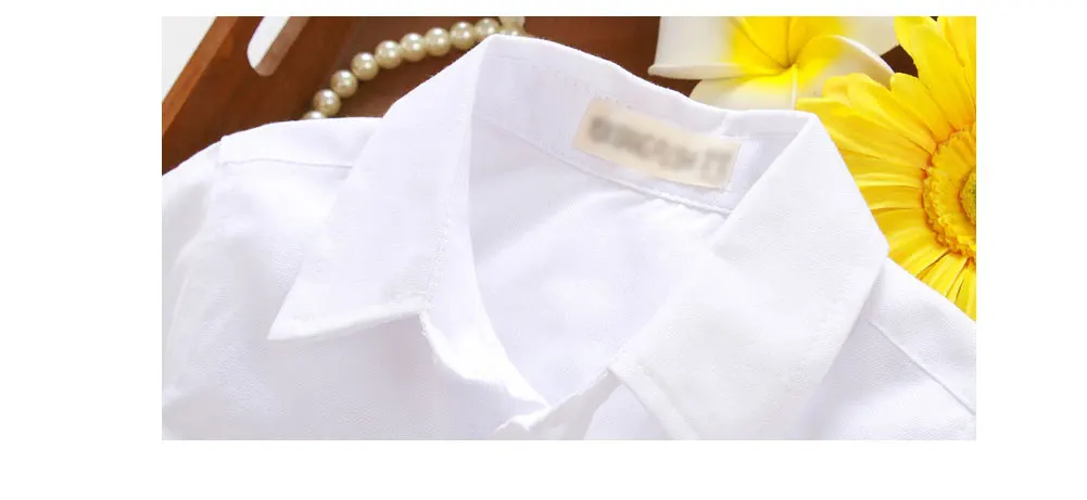 Белая рубашка для маленьких мальчиков детский синий костюм с короткими рукавами