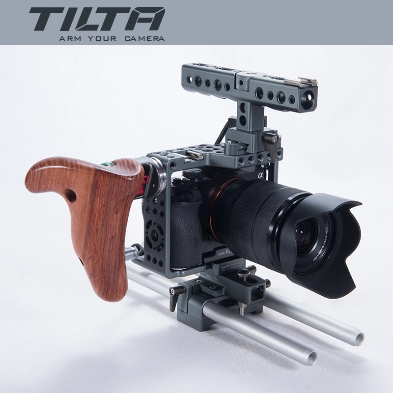 Новый Tilta ES T17A A7 Rig A7S A72 A7R A7R2 клетка + опорная пластина новая деревянная ручка для