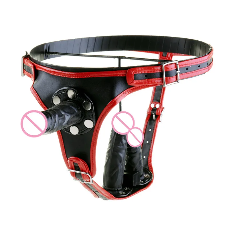 Лесбийские пары Фетиш упряжь ремешок на Фаллус 3 шт. съемные фаллоимитаторы БДСМ