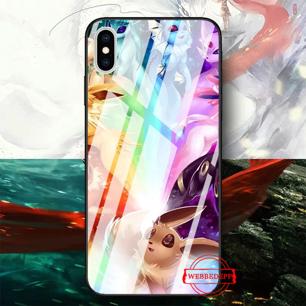 TG9 Мультяшные Покемоны eevee pika стеклянный чехол для телефона для Apple iPhone 11 Pro X XS Max 6 6S 7 8 Plus 5 5S SE - Цвет: TG9