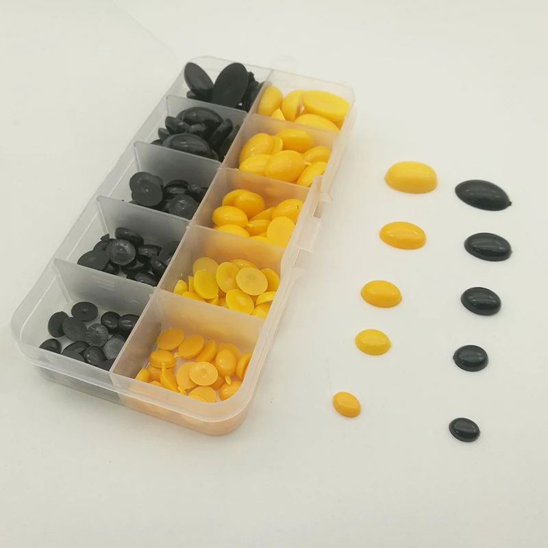 180 шт. овальные плоские черные глаза пластиковые для изготовления кукол игрушки