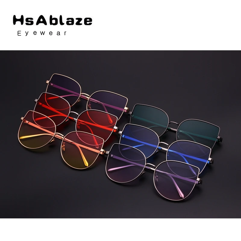 Hsablaze очки Новый Cat Eye Солнцезащитные для женщин Для Брендовая дизайнерская обувь