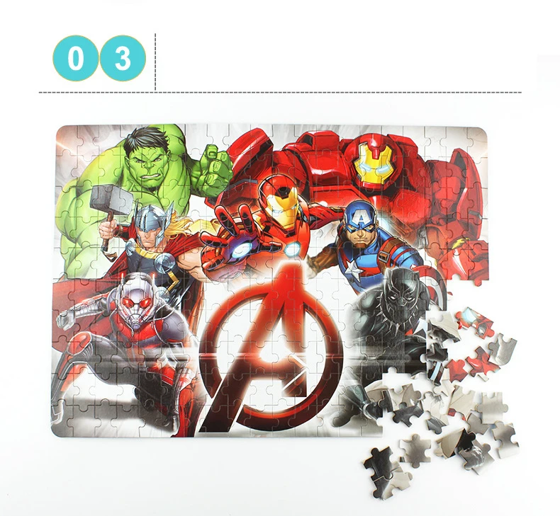 Дисней, 200 деталей, игрушки, головоломка, замороженные Marvel, Человек-паук, Мстители, самолет, головоломка, железная коробка, деревянные пазлы, игрушки