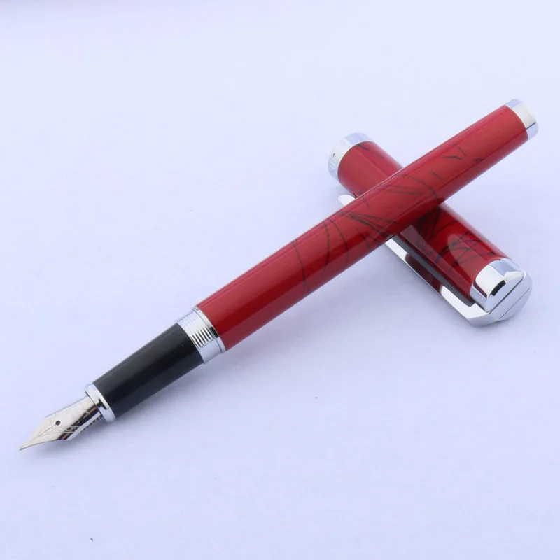 red Jinhao Серебряный Классический Металл синий мрамор серый подарок м авторучка - Цвет: red