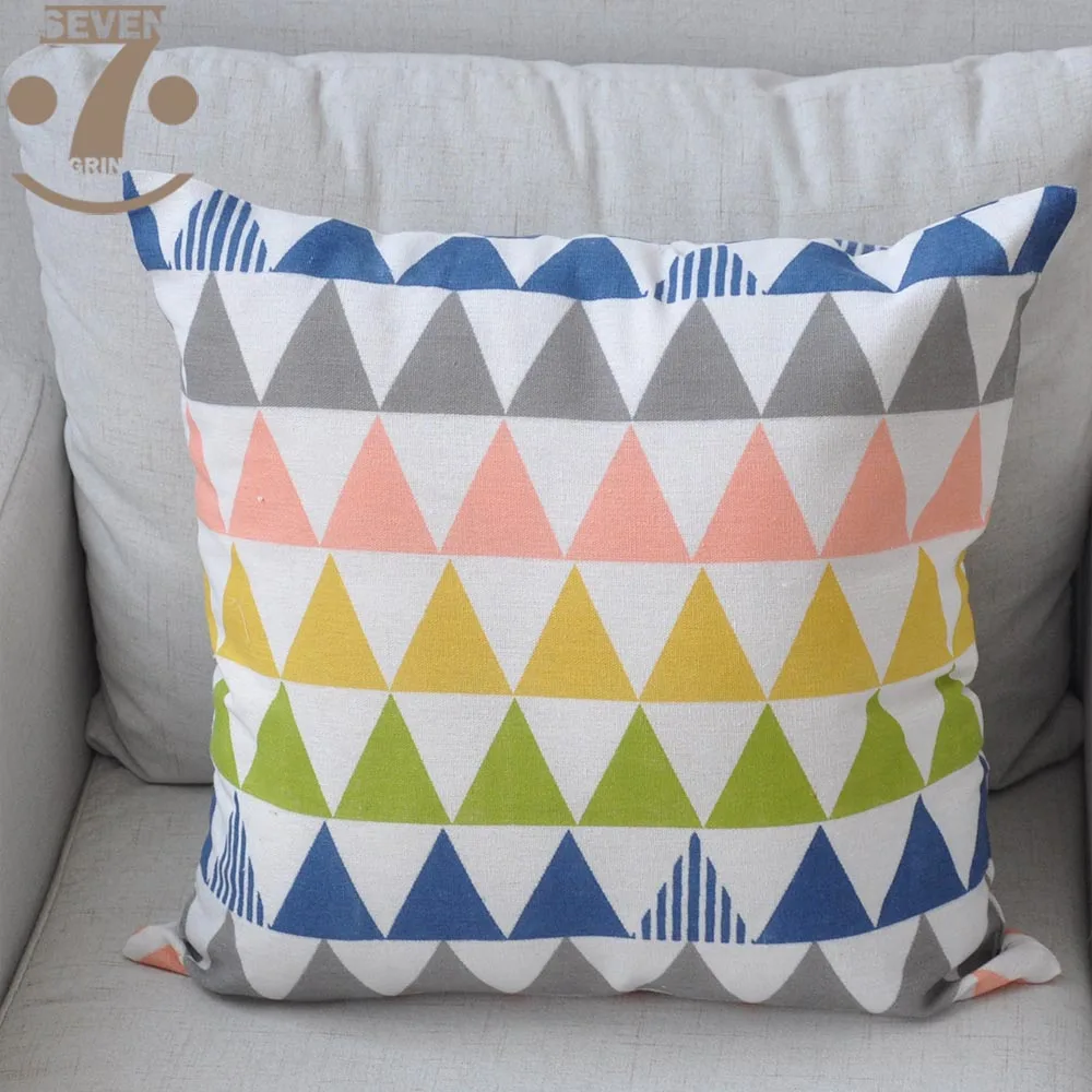 Симпатичная квадратная наволочка из мягкого хлопка и льна с геометрическим