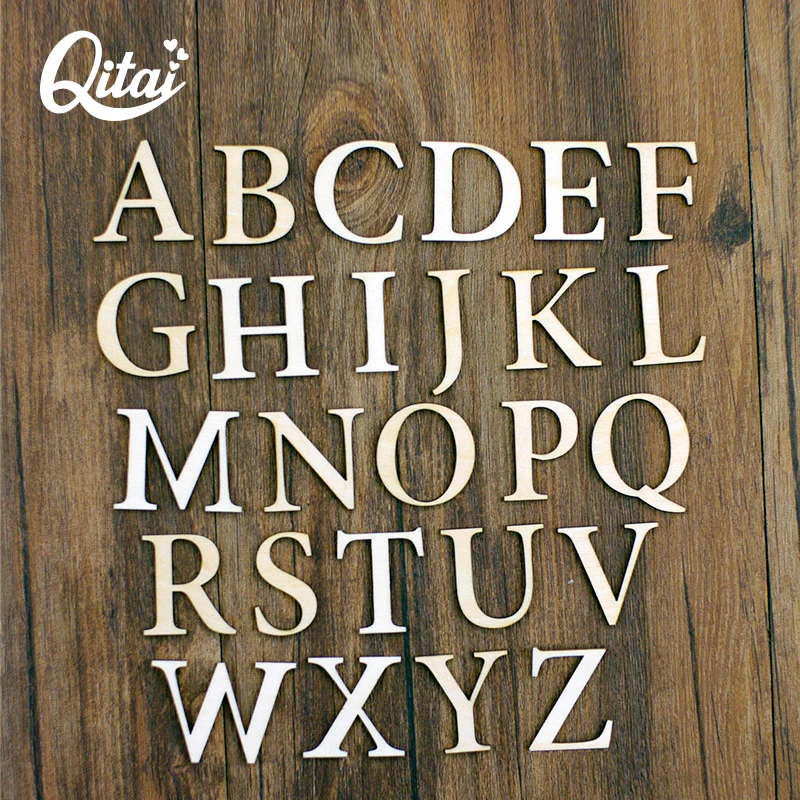 

A-Z английские слова QITAI 52 шт./компл. для дня рождения или свадьбы деревянные буквы DIY Скрапбукинг ремесла украшения WF296