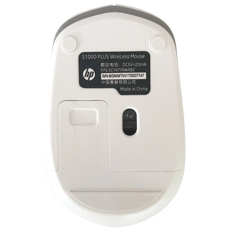 Новая беспроводная мышь hp S1000 2,4G, настольный ноутбук, компьютерные мыши 1600 точек/дюйм, расширенная невидимая оптическая беззвучная мышь черного и белого цвета игровая мышка