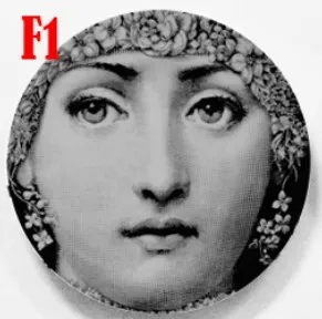 Изысканная мода Milan rosenthal Piero fornasetti тарелки чистый красочный цвет иллюстрации подвесные блюда образец комнаты/дома/отеля украшения - Цвет: A