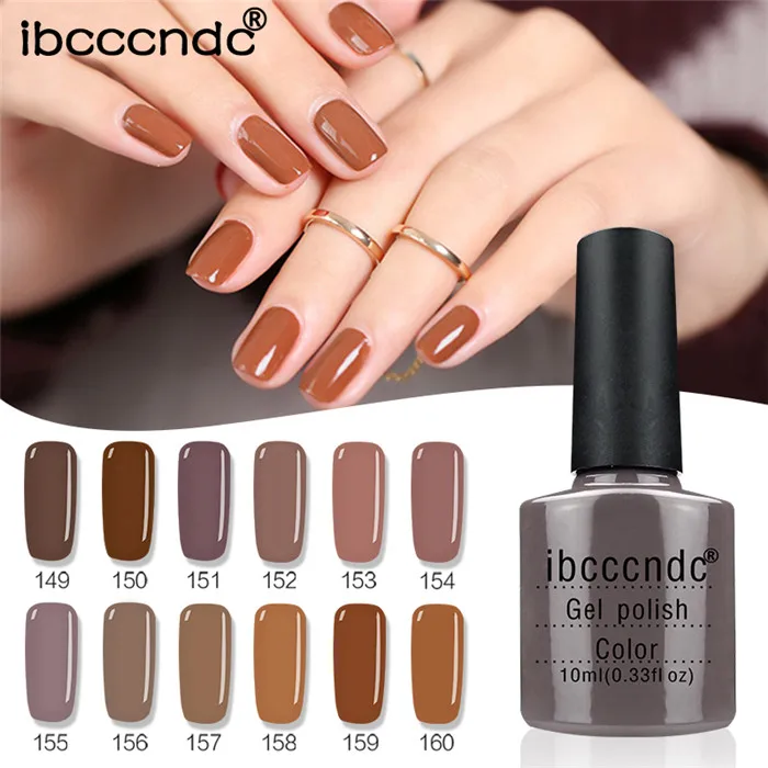 brown series 12 шт., коричневый серия, разноцветный гель для ногтей, лак для замачивания, долговечный UV Led Vernis Полупостоянный гель лак для ногтей, маникюр набор - Цвет: brown series