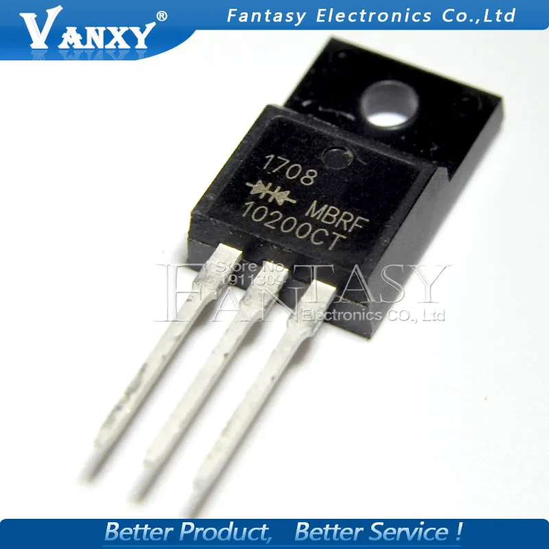 10pcs MBRF10200CT TO-220F 10200CT TO-220 MBRF10200 TO220F Schottky | Электронные компоненты и принадлежности