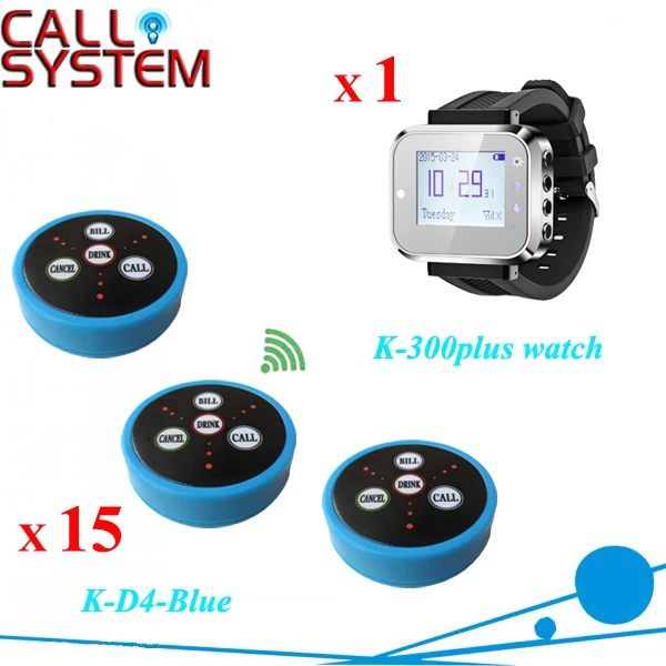 

Restaurant caller ordering system 1 watch receiver with 15 guest buzzer