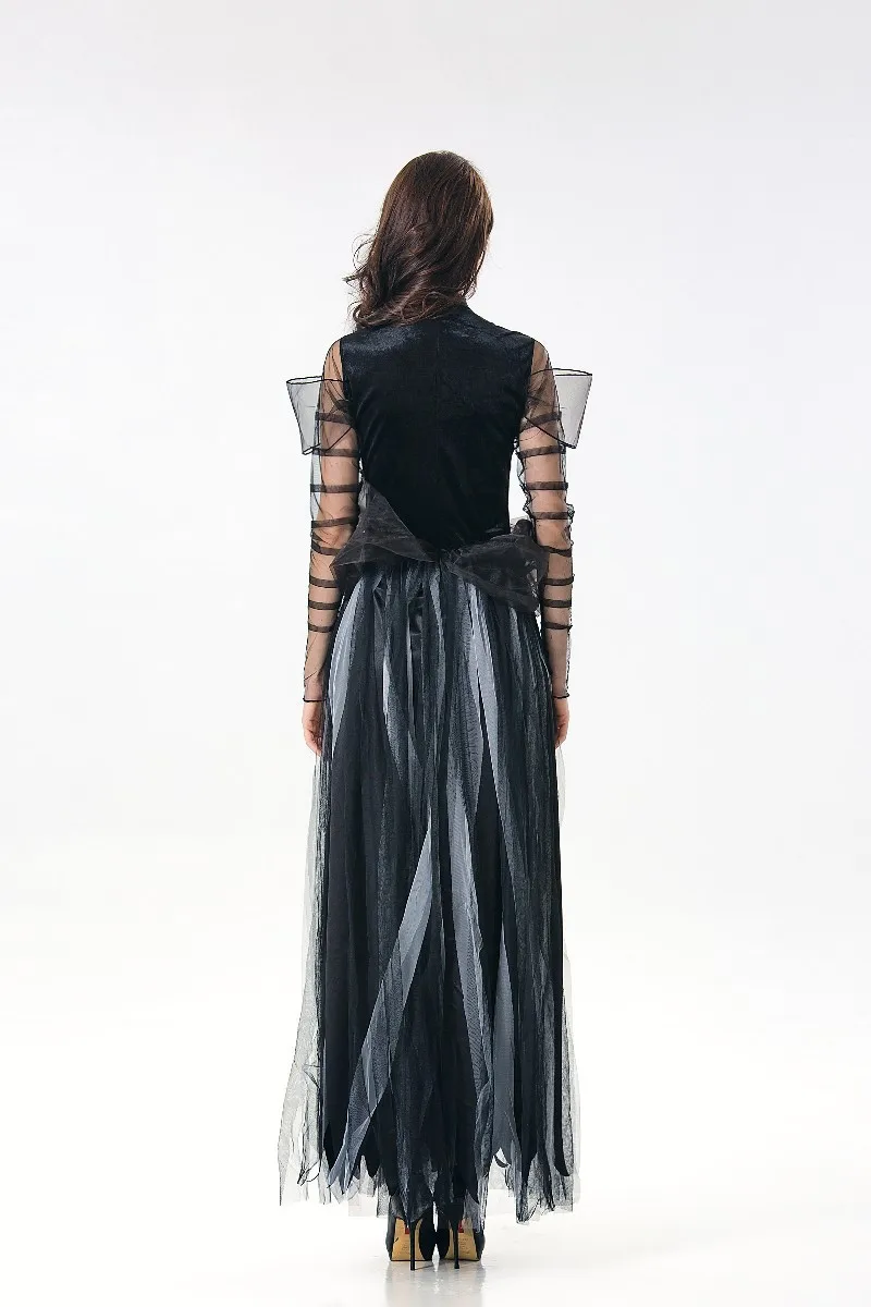 Женское платье с сетчатым бантом черное для Хэллоуина|Костюмы из фильмов и ТВ| |