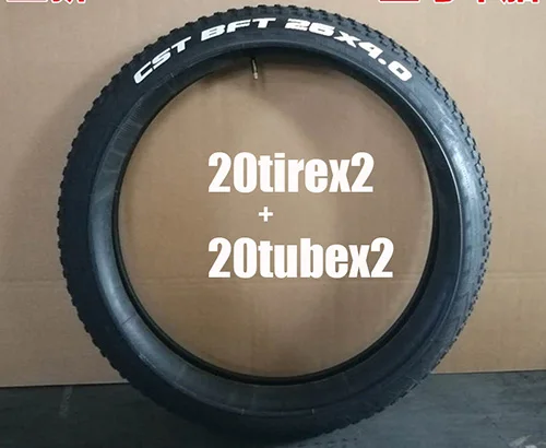 20 front and rear CST 26*4,0 20*4,0 Анти Удар грубая ручка пляж снег жира велосипед шины трубки - Цвет: 20 front and rear