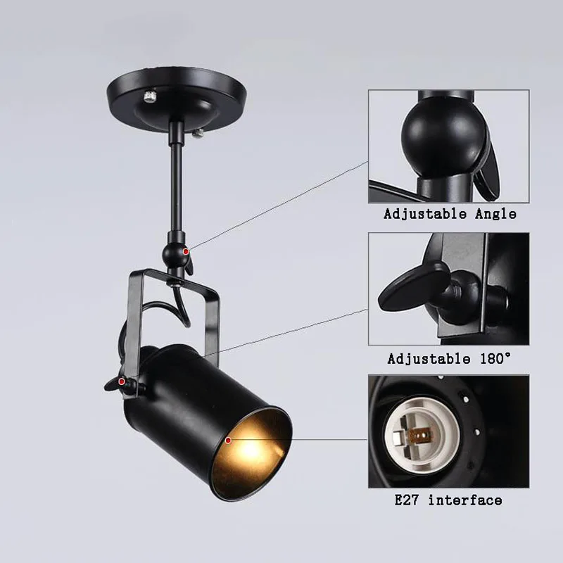 Светодиодный точечный светильник американский винтажный подвесной в стиле лофт