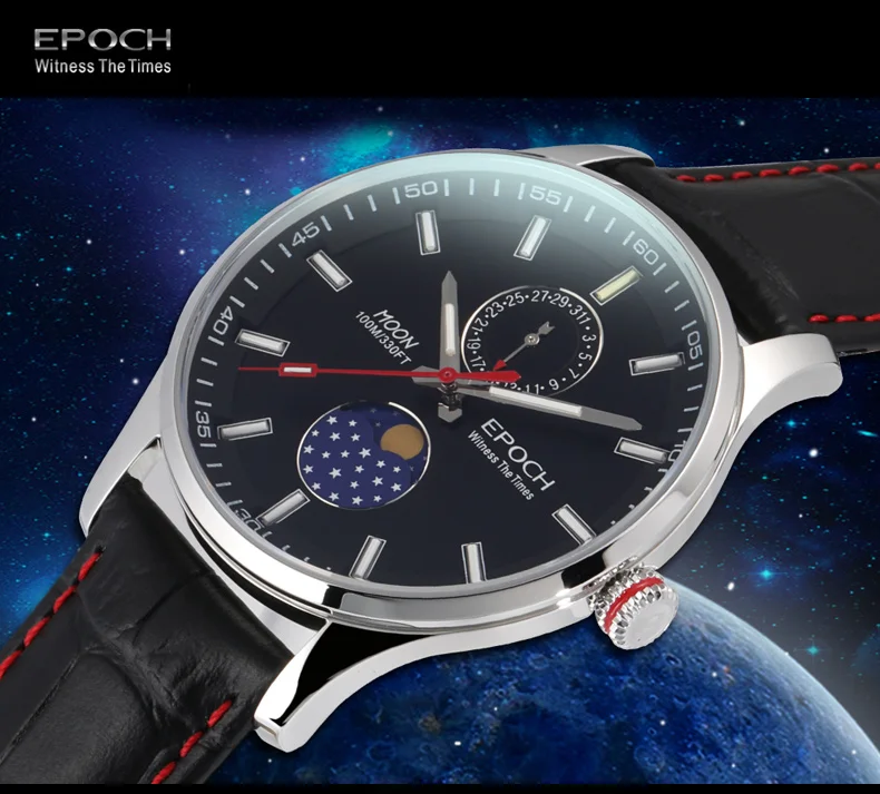 Epoch Мужские кварцевые часы мужские часы Роскошные T100 Тритий Светящиеся erkek kol saati Авто Дата relogio masculino erkek saat 6021GS