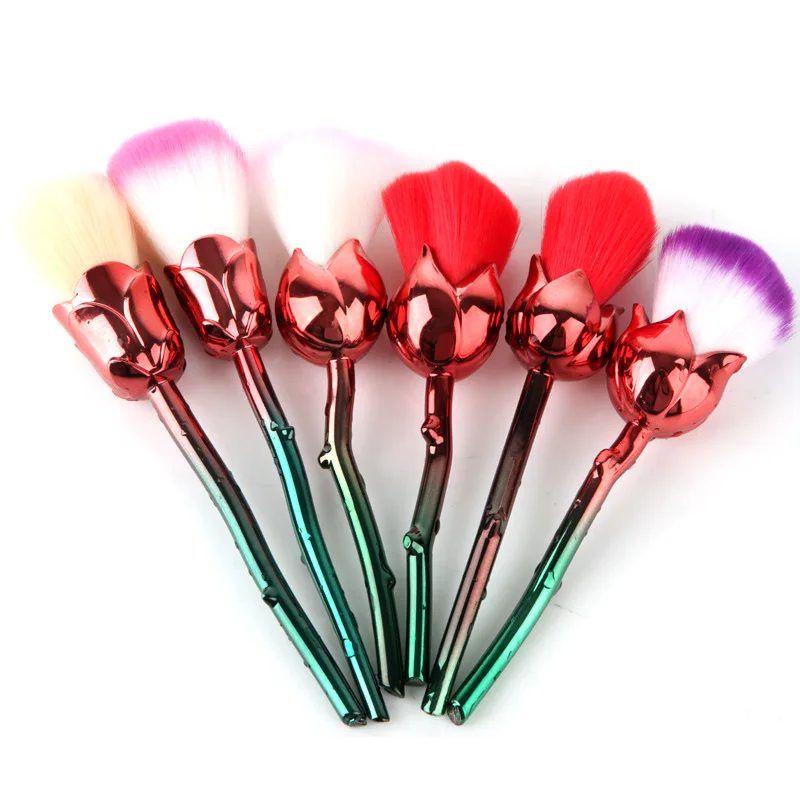 Градиент Цвет 6 шт. Золотая Роза в форме Макияж Расчёски для волос Основа