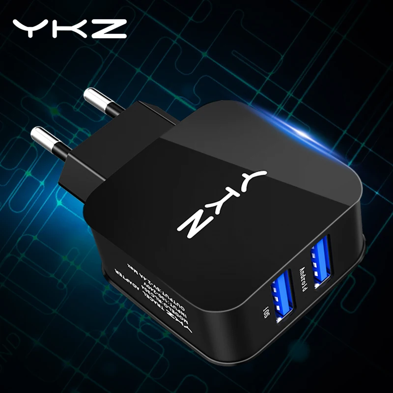 Ykz мобильный телефон USB Зарядное устройство 2A ЕС Разъем для iPhone адаптер с кабелем