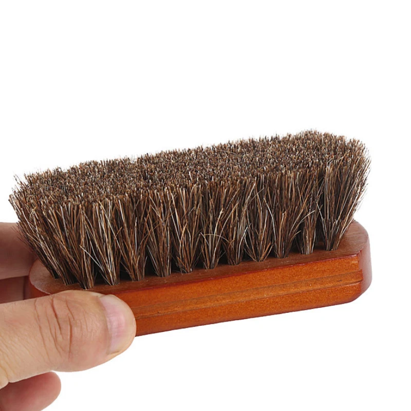 

Horsehair Shoe Shine Brushes with Horse Hair Bristles for Boots Shoes Leather Care Cleaning Brush For Suede Nubuck Boot Brush