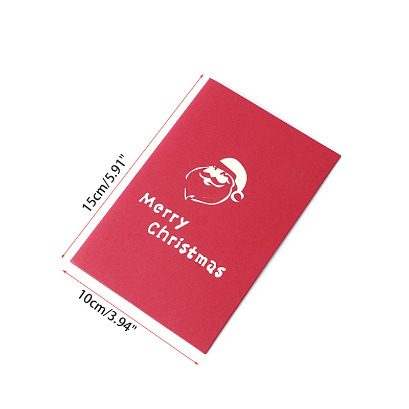 3D выдвижные праздничные поздравительные открытки Санты сани оленя