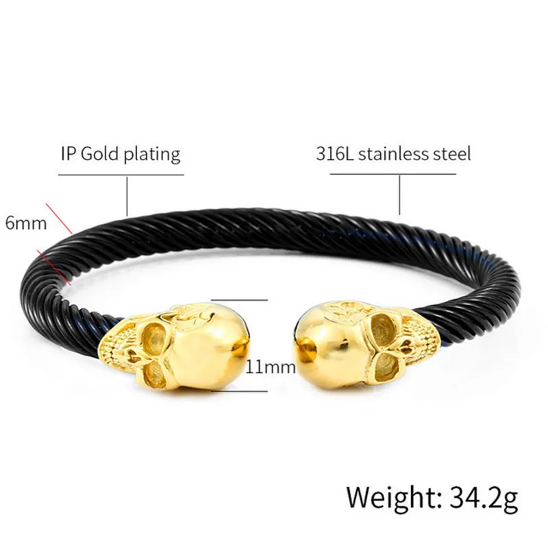 KLDY панк череп браслет для мужчин рок нержавеющая сталь Любовь Браслет