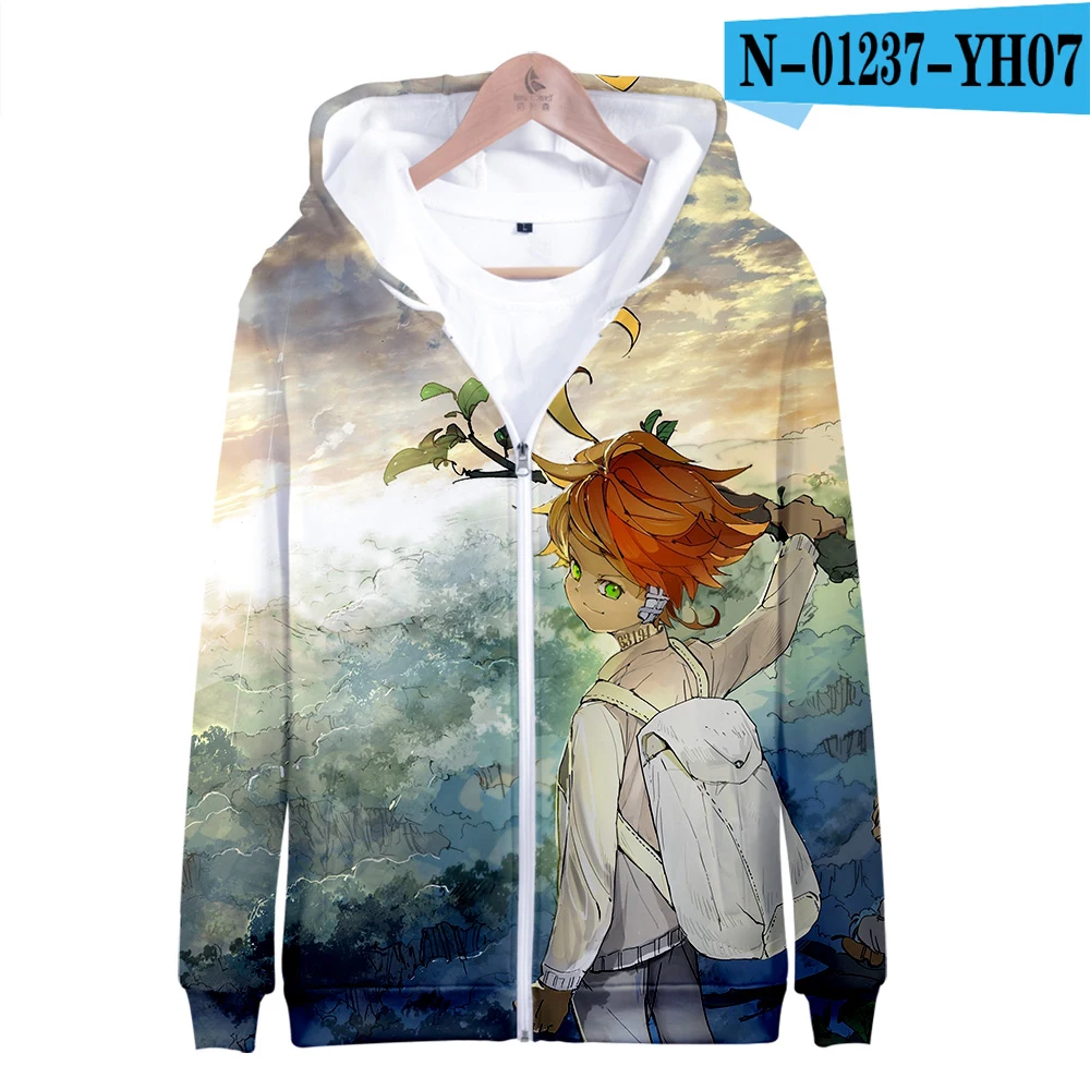N01237 Frdun/толстовка на молнии с 3D-принтом «tomee The Promised Neverland»; толстовки с капюшоном; Повседневная модная одежда на молнии; 2XS-4XL - Цвет: N01237