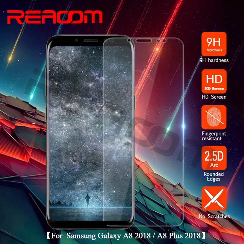 Reaoom 9 H 2.5D телефон Стекло для Samsung A8 плюс 2018 Экран протектор закаленное стекло