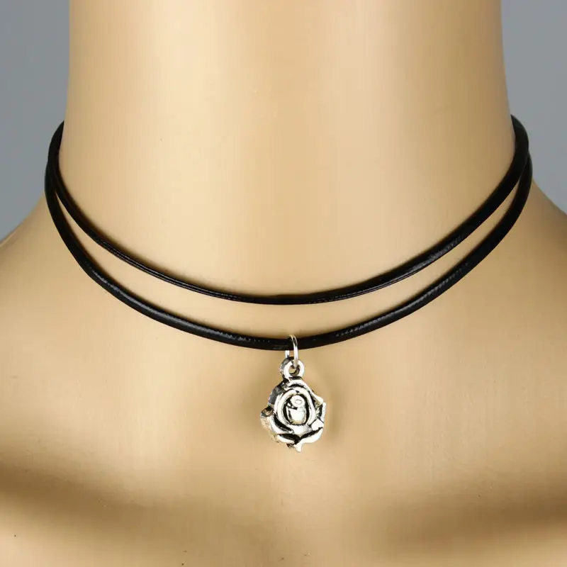 Ожерелье-чокер с подвеской в виде слона крыла собаки клевера животного растения