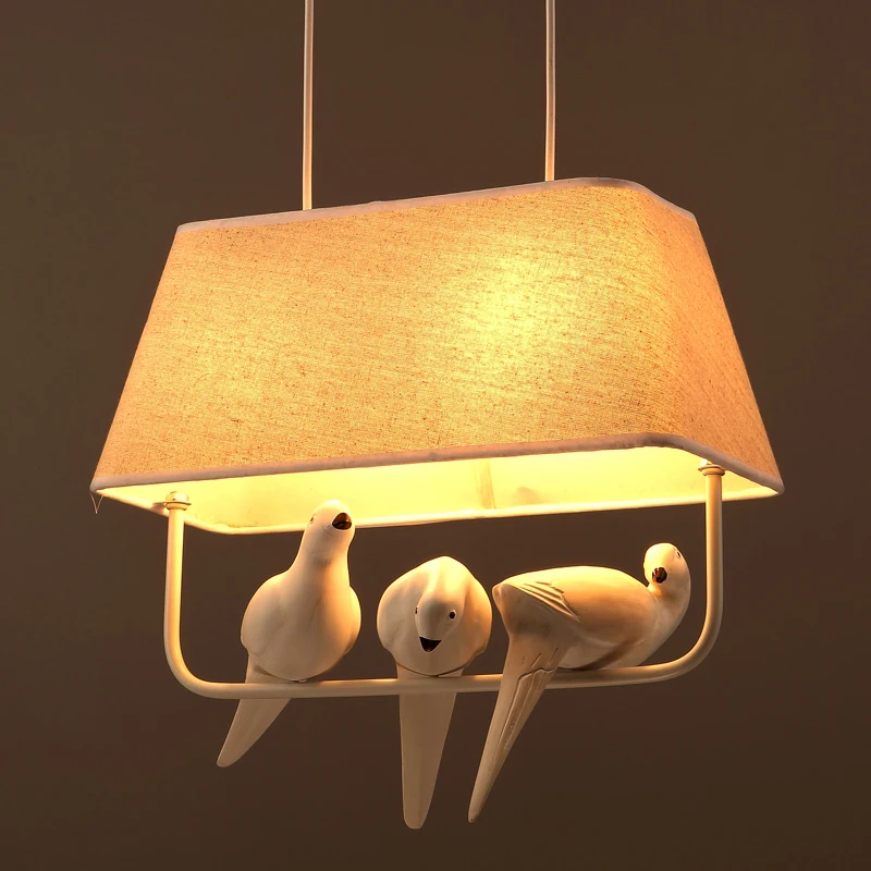 Винтажный подвесной светильник с птицами винтажная лампа из смолы абажур для