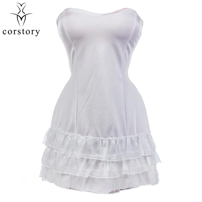

Corstory Sexy Women Hallloween Costume White/Red Devil And Angel Both Sided Adult Carnival Cosplay Dress