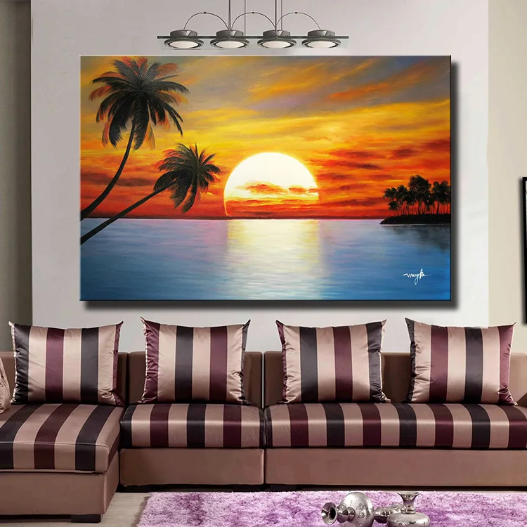 Sunrise Landscape 100% Ручная роспись Современная абстрактная картина маслом на холсте
