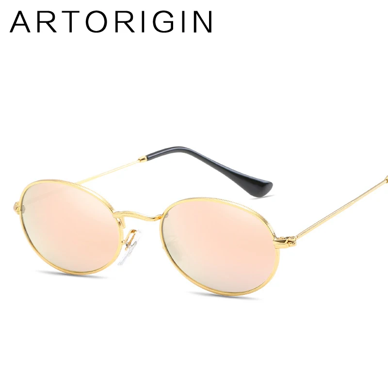 2018 Fashion Vintage Small Oval Sunglasses Women Metal Mirror Female Sun Glasses Red Gold Retro Ladies Oculos Eyewear | Аксессуары для