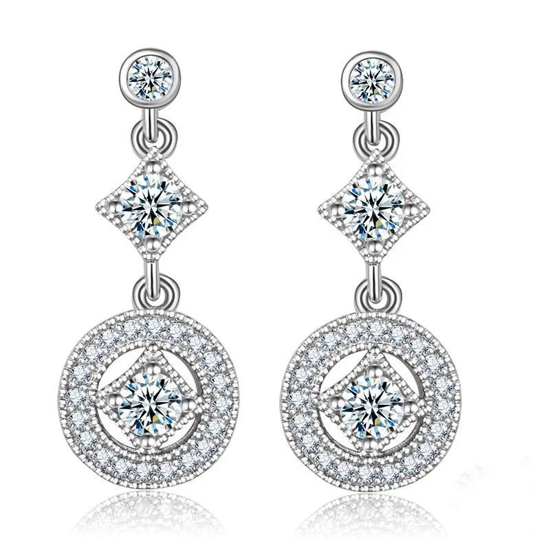 

Stunning 925 Silver Needle With AAA Zircon VINTAGE ALLURE Drop Earrings For Women Fashion Jewelry Engagement