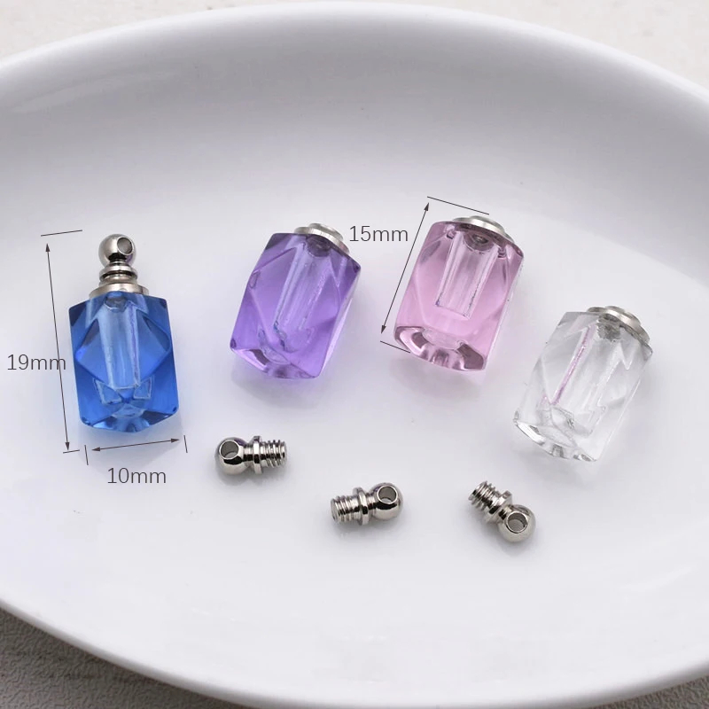 5 шт. квадратная алмазная поверхность кристалла флакон кулон амулеты