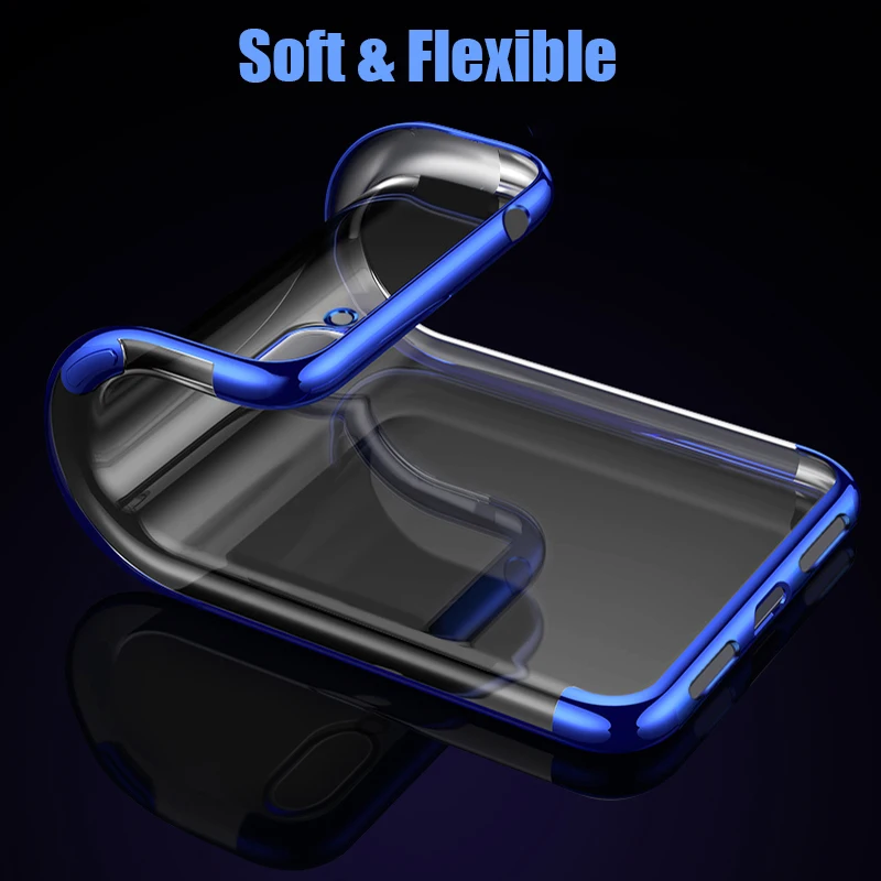 MAKAVO For Huawei Honor 7A Pro Case Luxury Soft Silicone Transparent Plating Cover 7 A Phone Cases |