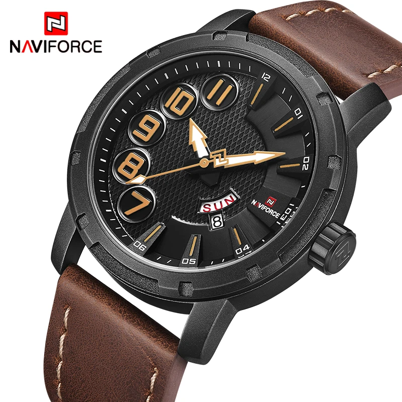 NAVIFORCE мужские брендовые модные часы Роскошные Мужские кварцевые наручные