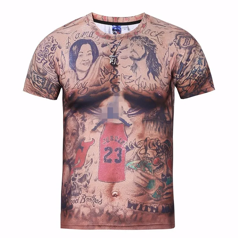 JR Smith Tattoos Футболка мужская женская хипстерская 3D футболка Харадзюку Винтаж индийское племя тату принт мускулистые футболки
