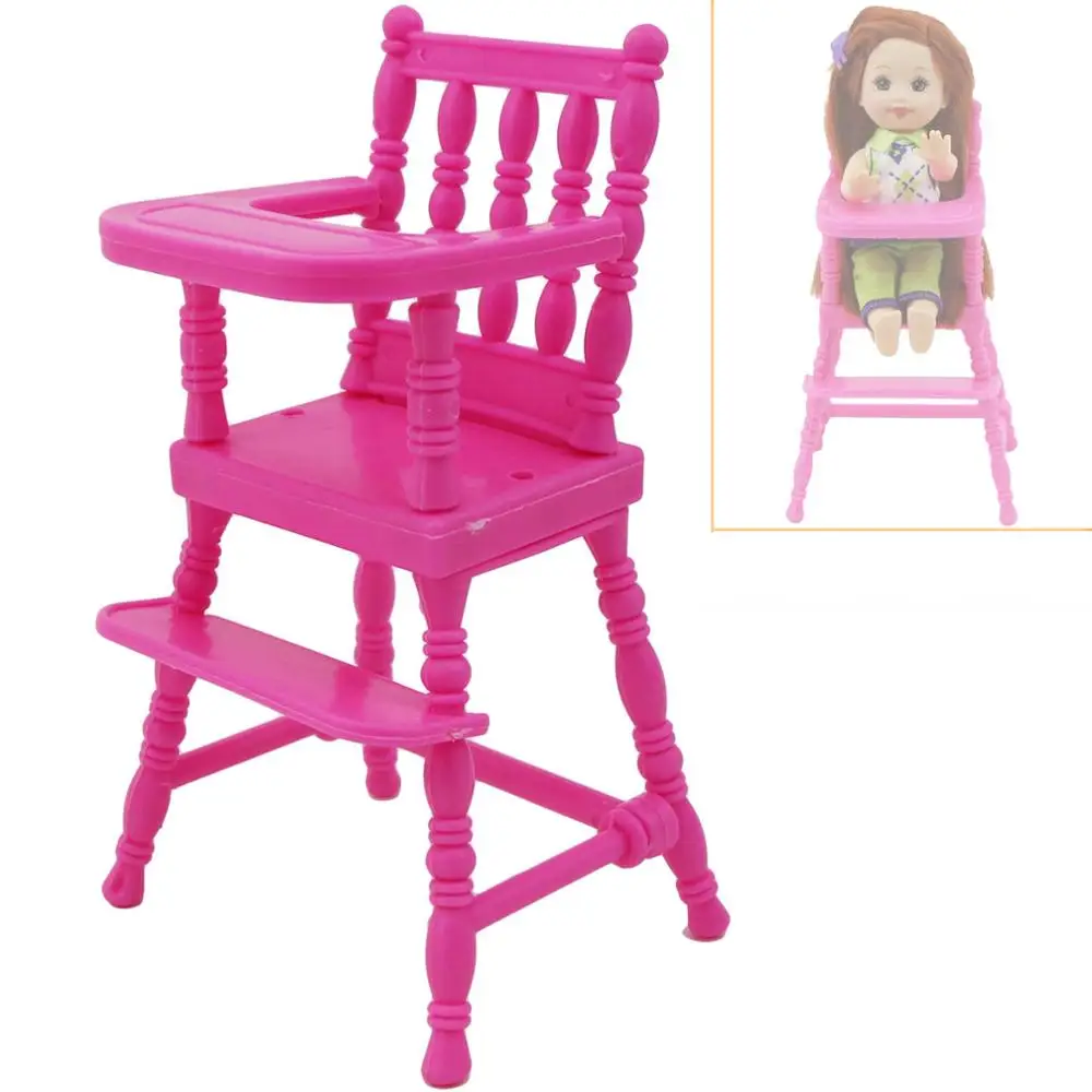 Feeding chair Детская игрушка для ролевых игр, детская кровать, стул, кукла, мебель, одежда, обувь для куклы Барби, Келли, аксессуары для кукольного домика, набор игрушек для девочек - Цвет: Feeding chair